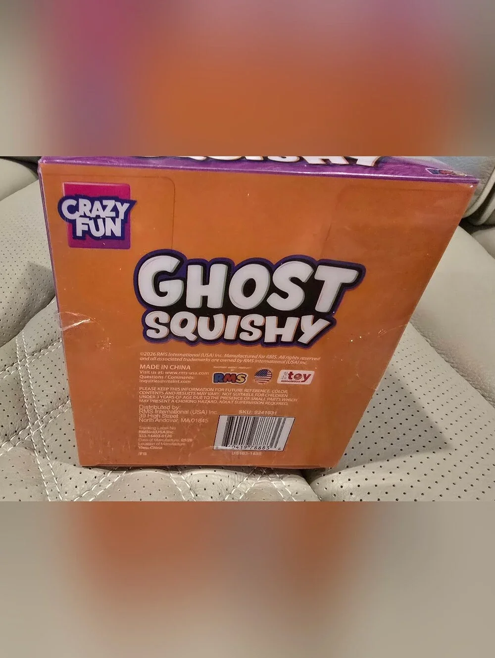 Ghost Squishy Plush Toy - White & Purple